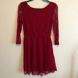 Red Lace Dress w sleeves